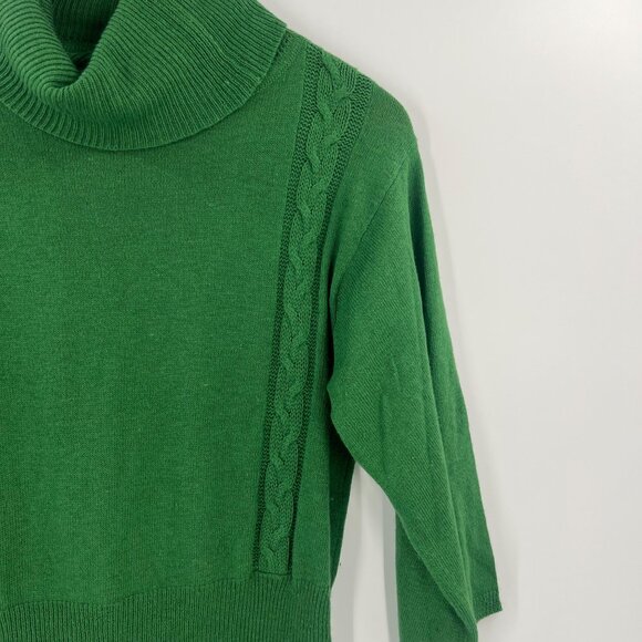 Anthropologie Sparrow S Cowl Neck Sweater Emerald Green Wool Blend Knit Pullover - Picture 6 of 10